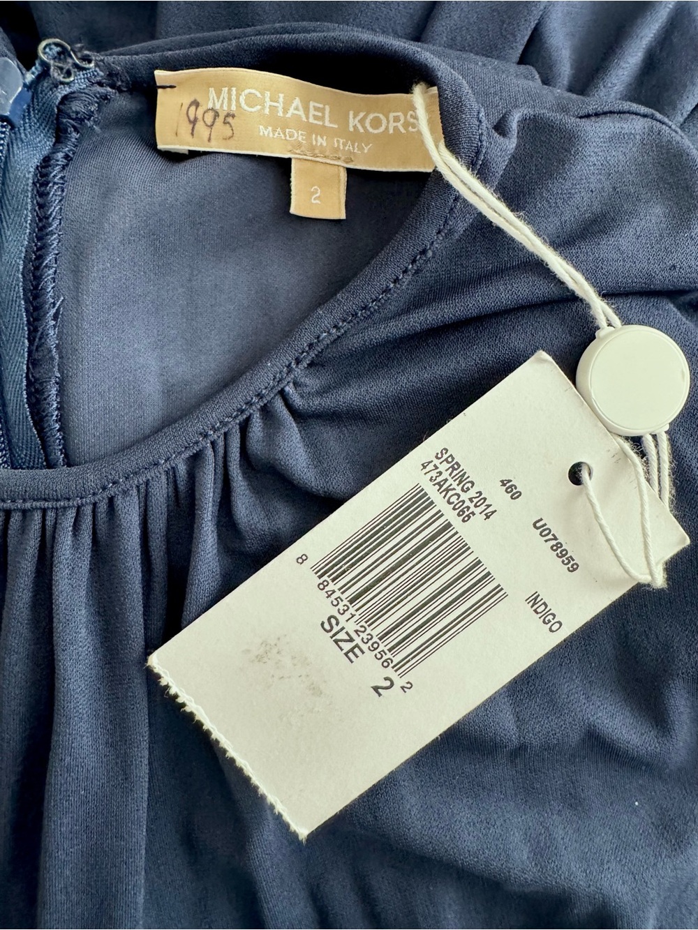 NWT Michael Kors Runway Collection Spring 2014 Indigo Ruched Dress Sz 2 - Picture 10 of 12